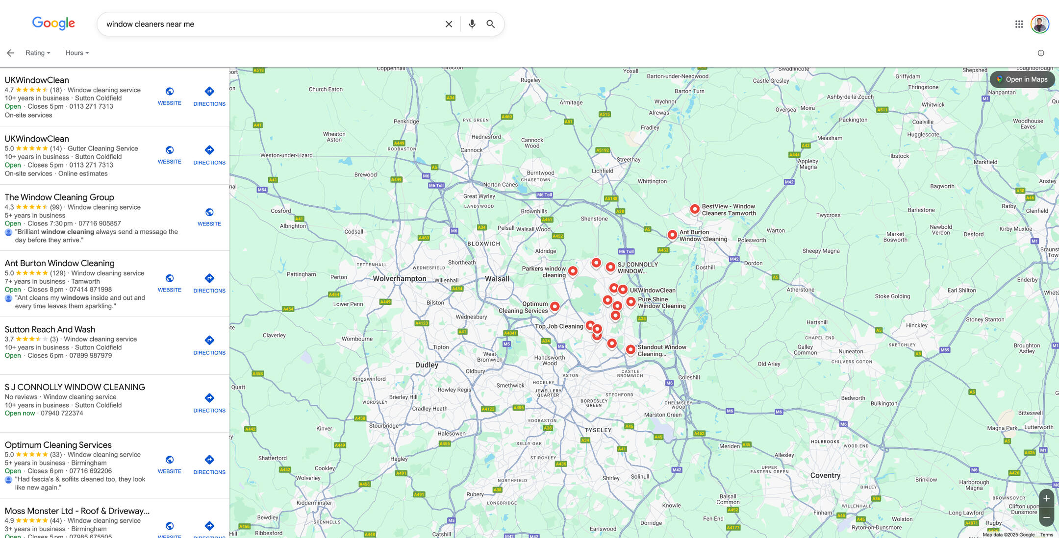 Google Map Pack Sutton Coldfield